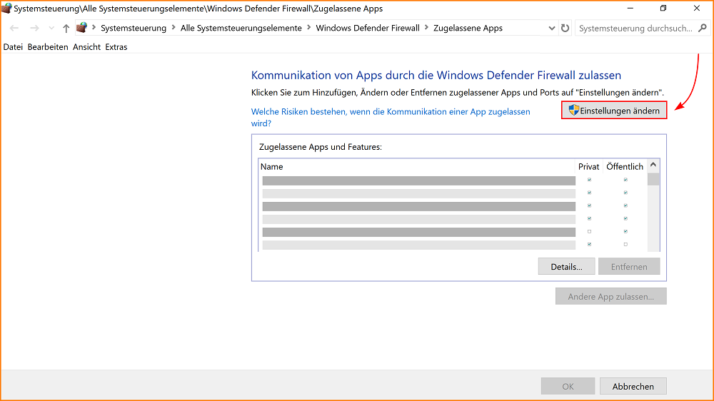 Windows Defender Einstellungen ändern