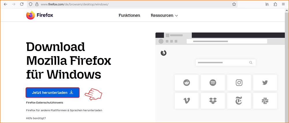 Firefox Download-Schaltfläche fx141