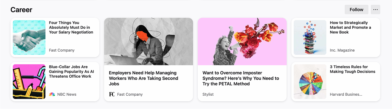 New Tab section