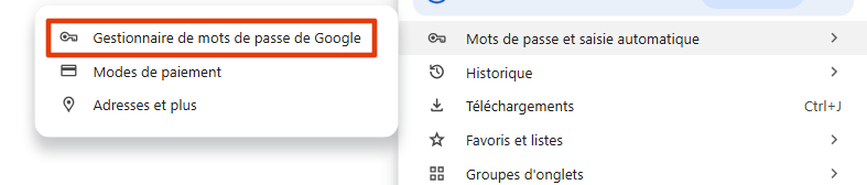 Chrome password manager