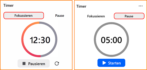 Widget Timer Fokussieren Pause
