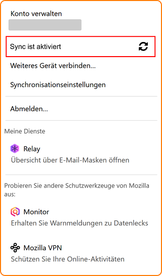 Sync Kontextmenü fx144