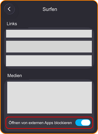 iOS Blockieren externer Apps