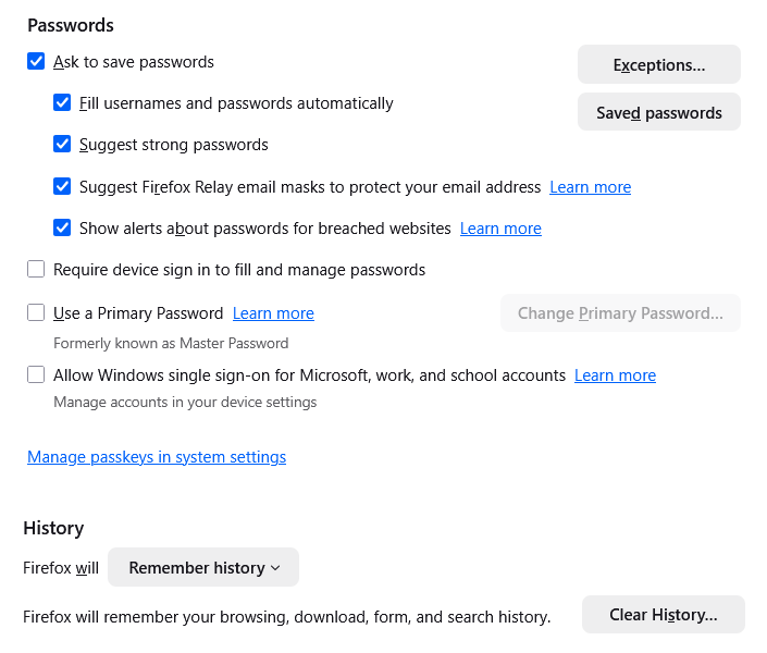Missing Payment methods Firefox v146.0.1