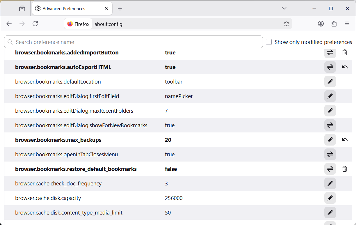 Firefox の設定エディター | Firefox ヘルプ