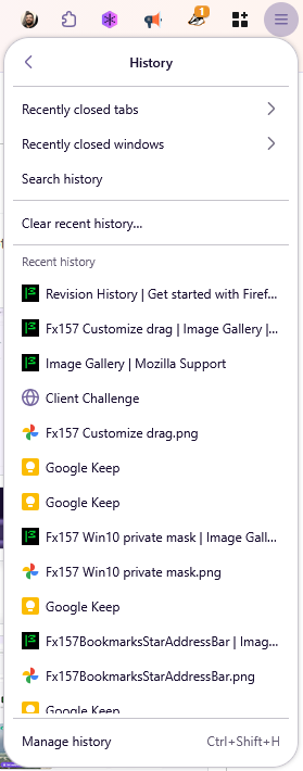 Firefox のブラウジング履歴 - 訪問したウェブサイトを表示する