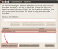 Websites melden Cookies werden blockiert Linux 04