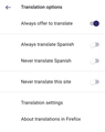 Fenix translations settings