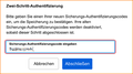2FA Authentication-Sicherungscode eingeben