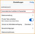 iOS Passwort Menü fx136