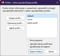 Fx139 Izbira uporabniskega profila