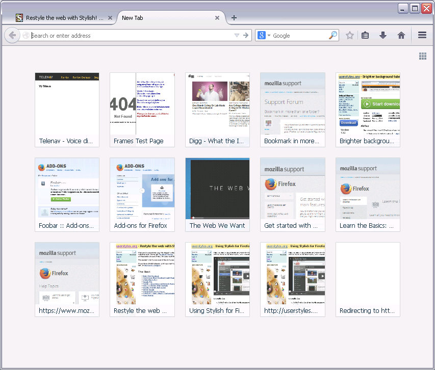 How to modify the New Tab page in Firefox with Stylish? - Super User