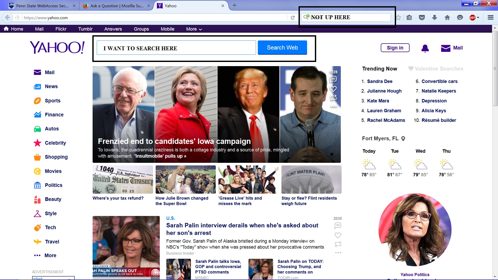 yahoo homepage