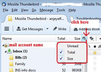 showing unread email in mailbird