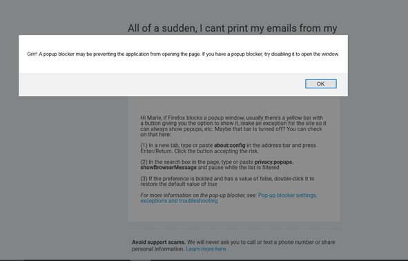 All of a sudden, I print my emails my gmail account. | Support Forum | Mozilla Support