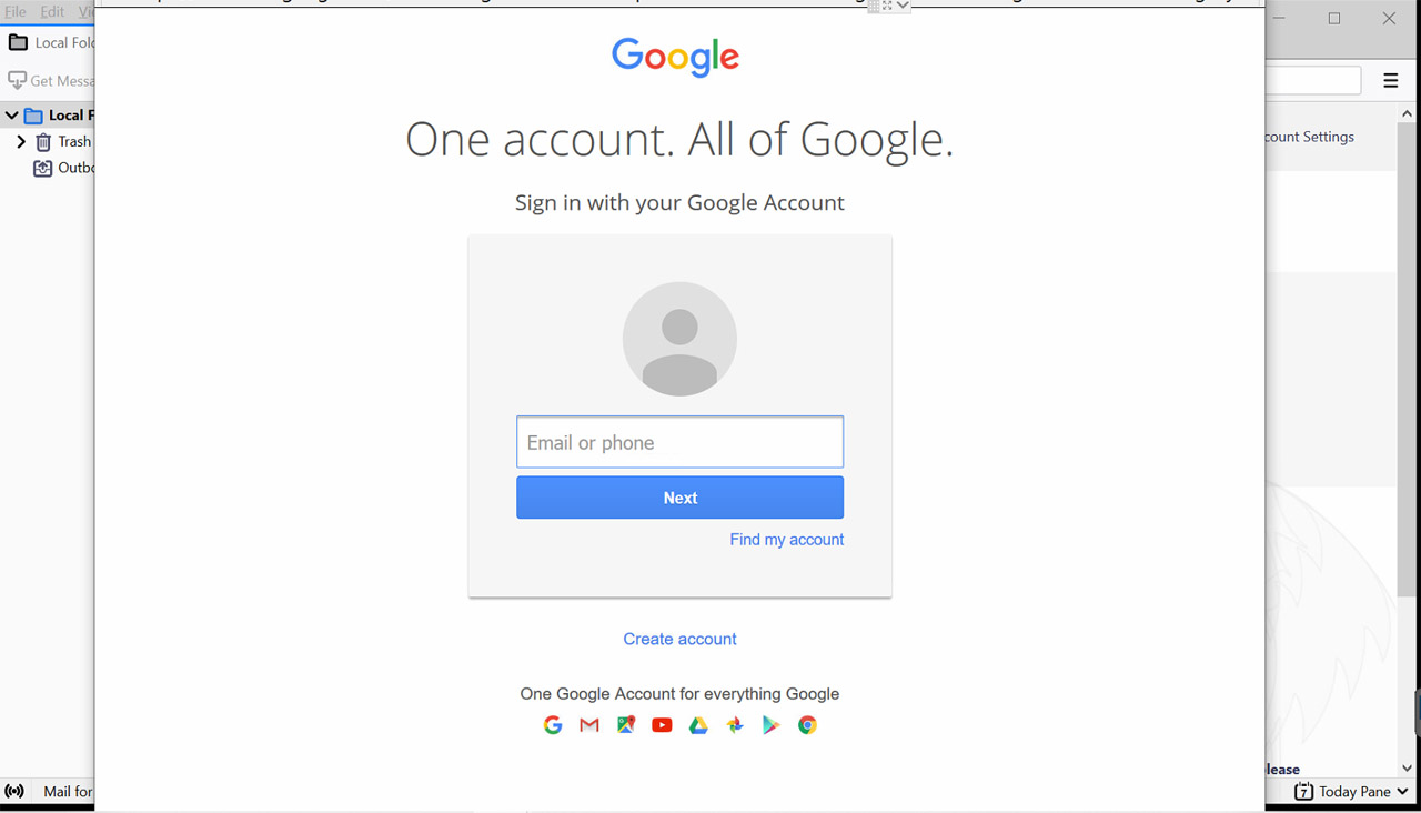 Login Chrome website. T fail com