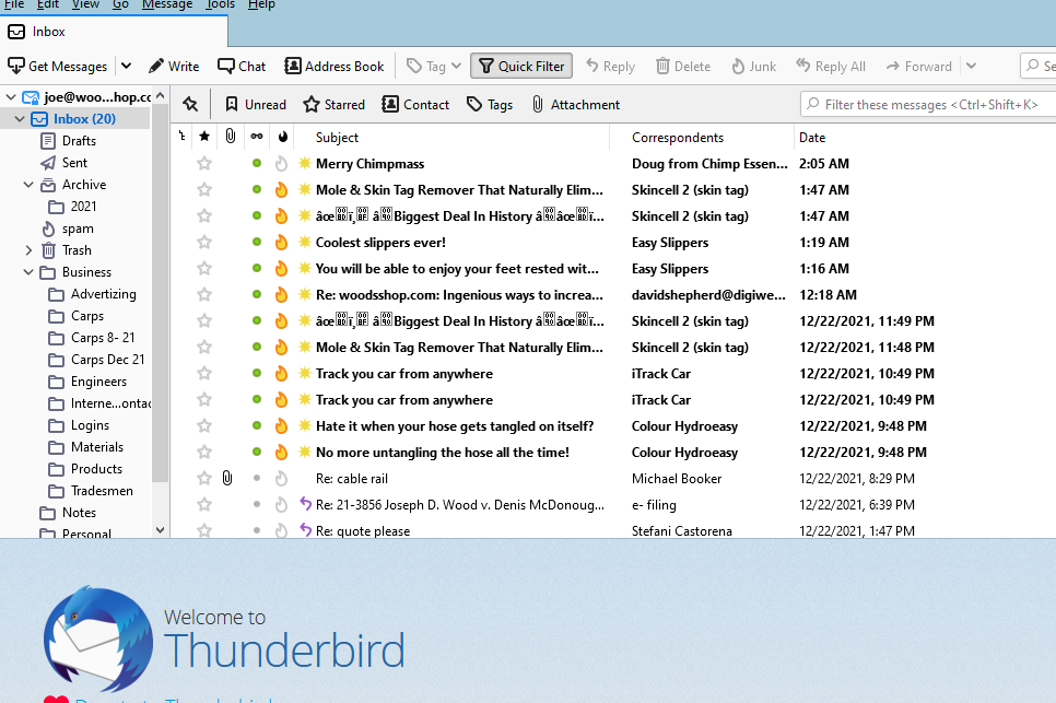 how to add an email sender as spam mailbird