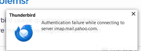 mailbird yahoo authentication failed